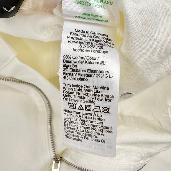 J Crew Factory Women's Slim Wide Leg Sailor Jean Size 32 White Stretch - Picture 10 of 16